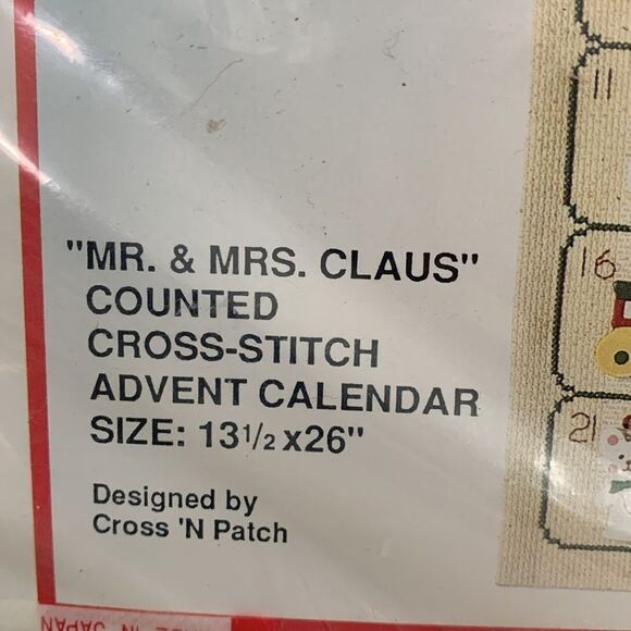 Bucilla Christmas Counted
Cross-Stitch Advent Calendar Kit Mr
& Mrs Claus 82564 - Picture 3 of 14